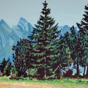 Christoph Leuthold Landschaft, Bilder, Gemälde, Malerei in Acryl und Aquarell: St. Galler Oberland Prodriet, Flumserberg, 2013
Acryl auf Karton
100 x 70 cm