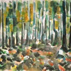 Christoph Leuthold Landschaft, Bilder, Gemälde, Malerei in Acryl und Aquarell: Jura / Obwalden Buchenwald, Prés d'Orvin, 2014
Aquarell auf Papier
64 x 50 cm