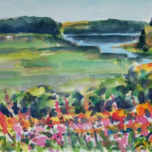 Christoph Leuthold Landschaft, Bilder, Gemälde, Malerei in Acryl und Aquarell: Dalsland, Schweden Riedlaand, 2014
Aquarell auf Papier
64 x 50 cm