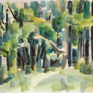 Christoph Leuthold Landschaft, Bilder, Gemälde, Malerei in Acryl und Aquarell: Yttre Bodane, Schweden Waldrand, Yttre Bodane, 2014
Aquarell auf Papier
64 x 50 cm