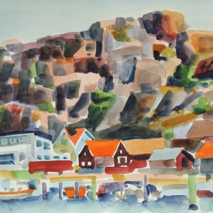 Christoph Leuthold Landschaft, Bilder, Gemälde, Malerei in Acryl und Aquarell: Bohuslän / Jönköpingslän, Schweden Ragardsvik, Schweden, 2014
Aquarell auf Papier
64 x 50 cm