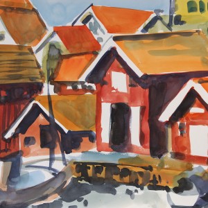 Christoph Leuthold Landschaft, Bilder, Gemälde, Malerei in Acryl und Aquarell: Bohuslän / Jönköpingslän, Schweden Grundsund, Schweden, 2014
Aquarell auf Papier
64 x 50 cm