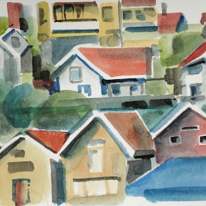 Christoph Leuthold Landschaft, Bilder, Gemälde, Malerei in Acryl und Aquarell: Bohuslän / Jönköpingslän, Schweden Grundsund, Schweden, 2014
Aquarell auf Papier
64 x 50 cm