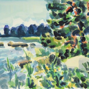 Christoph Leuthold Landschaft, Bilder, Gemälde, Malerei in Acryl und Aquarell: Bohuslän / Jönköpingslän, Schweden Langen, Schweden, 2015
Aquarell auf Papier
64 x 50 cm