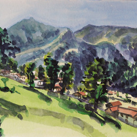 Christoph Leuthold Landschaft, Bilder, Gemälde, Malerei in Acryl und Aquarell: Prättigau 