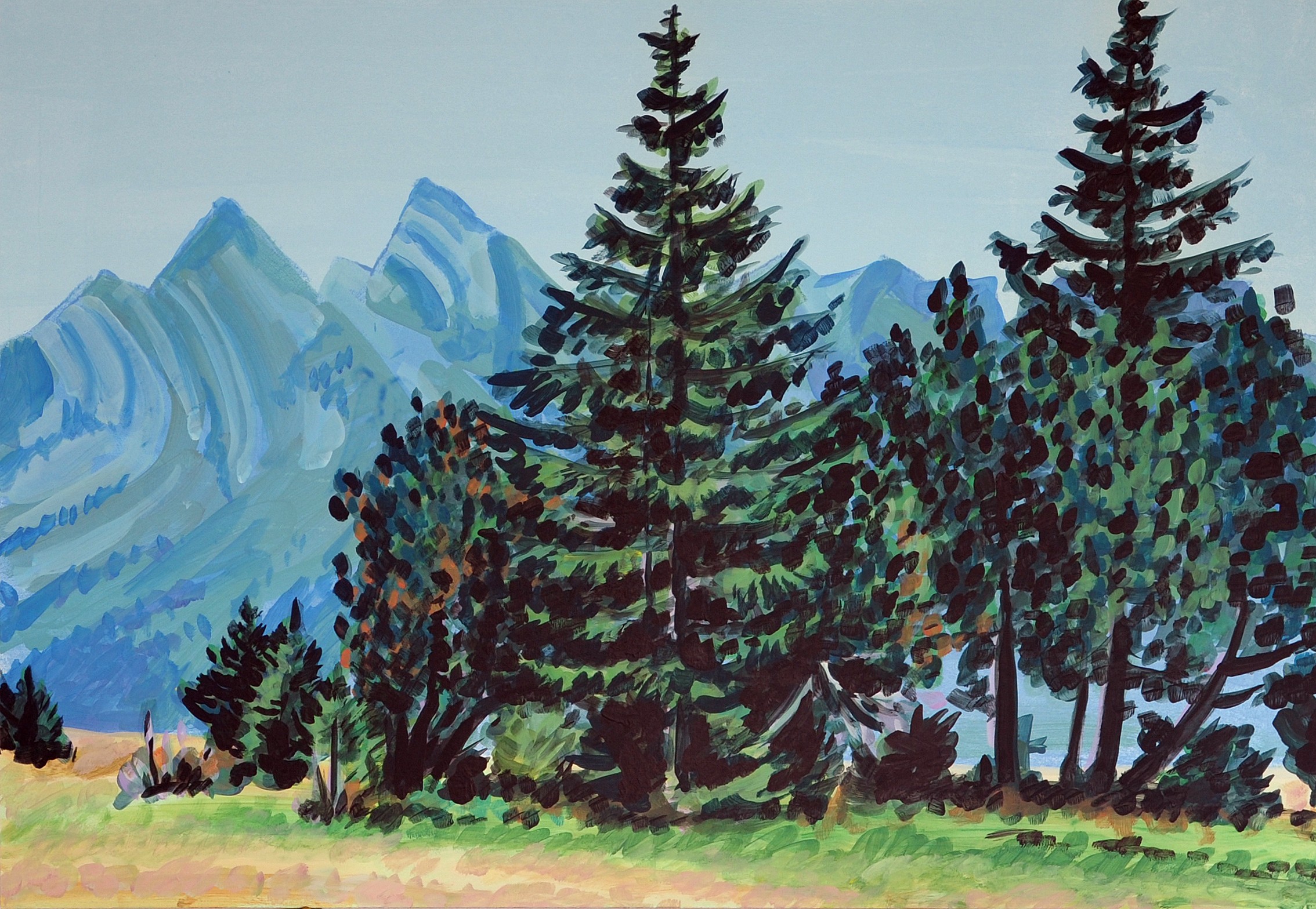 Christoph Leuthold Landschaft, Bilder, Gemälde, Malerei in Acryl und Aquarell: St. Galler Oberland Prodriet, Flumserberg, 2013
Acryl auf Karton
100 x 70 cm