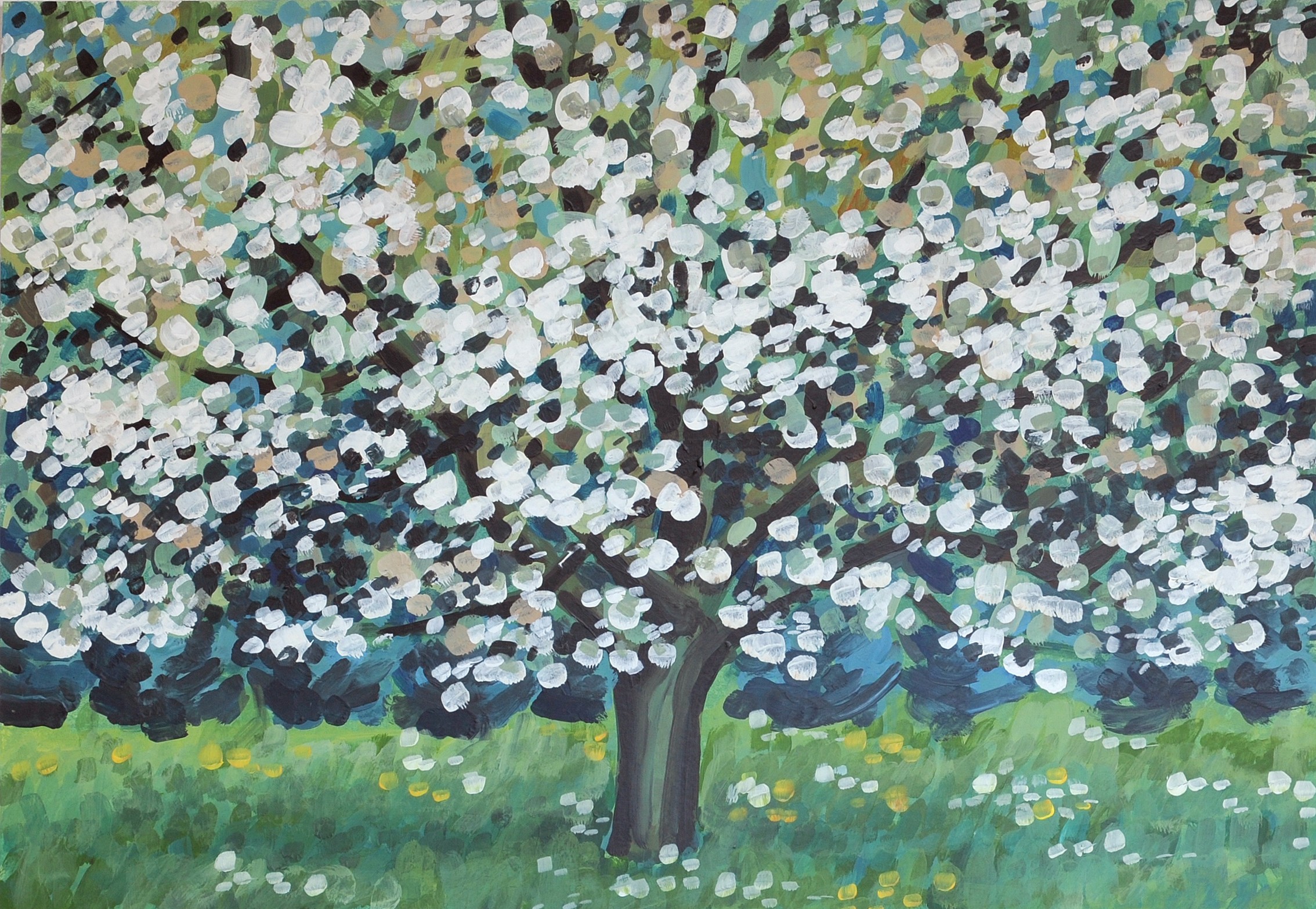 Christoph Leuthold Landschaft, Bilder, Gemälde, Malerei in Acryl und Aquarell: Baselbiet / Jura Kirschenblüte, Baselbiet, 2014
Acryl auf Karton
100 x 70 cm