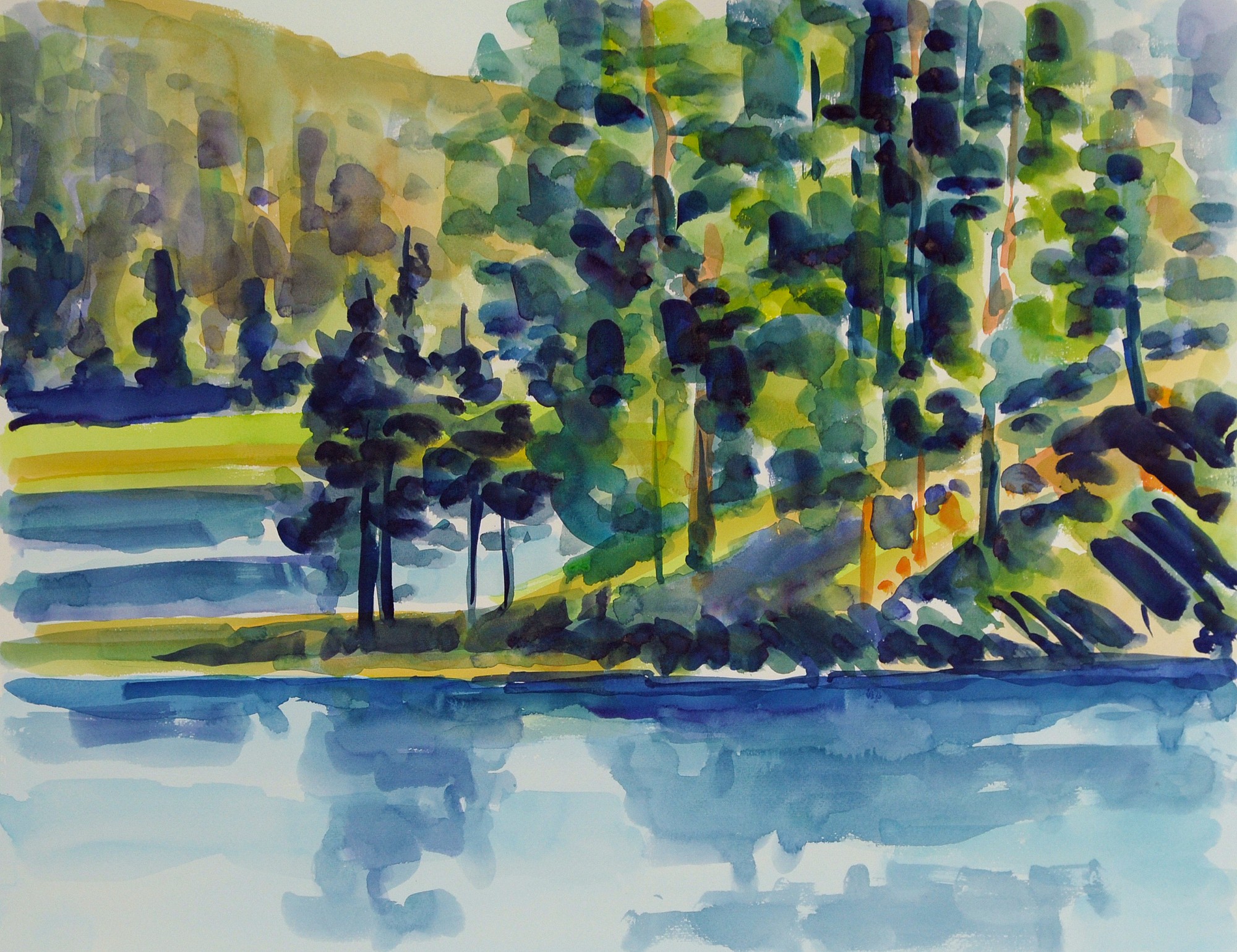 Christoph Leuthold Landschaft, Bilder, Gemälde, Malerei in Acryl und Aquarell: Dalsland, Schweden Insel im Skottesjön, 2014
Aquarell auf Papier
64 x 50 cm