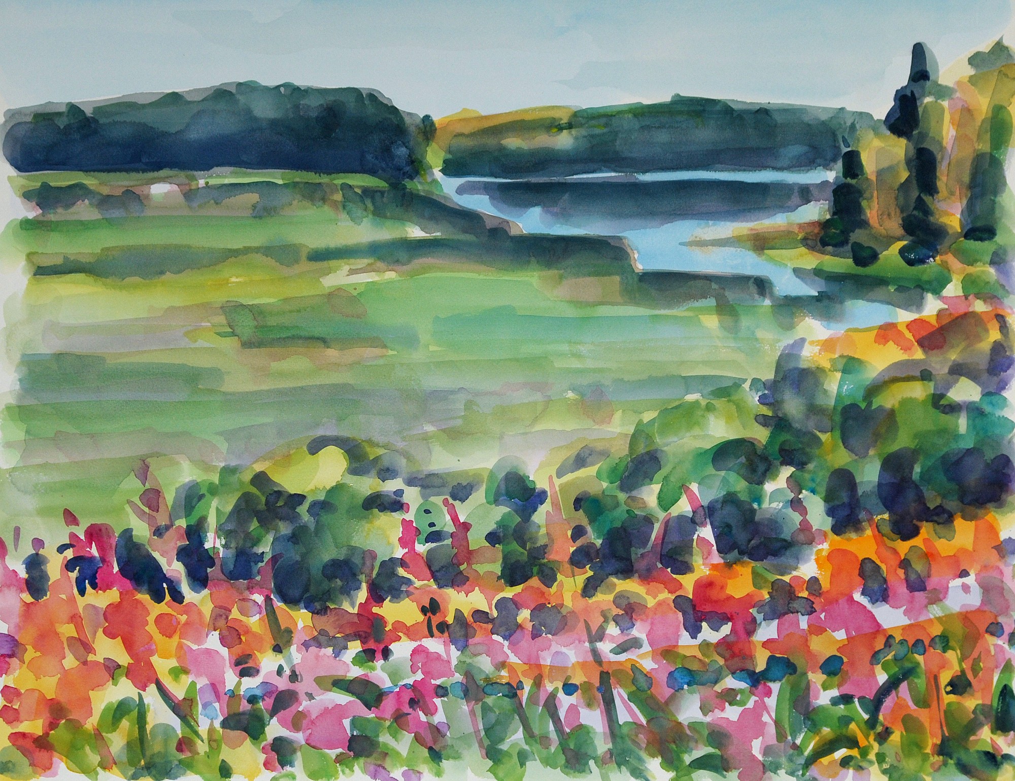 Christoph Leuthold Landschaft, Bilder, Gemälde, Malerei in Acryl und Aquarell: Dalsland, Schweden Riedlaand, 2014
Aquarell auf Papier
64 x 50 cm