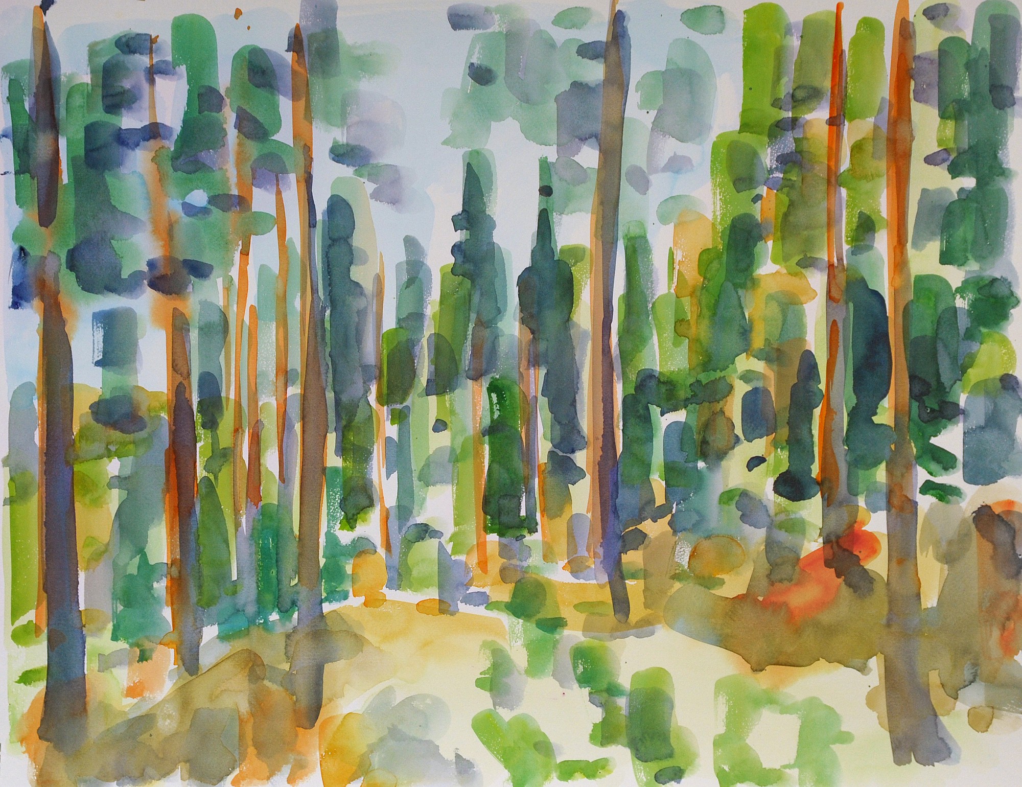 Christoph Leuthold Landschaft, Bilder, Gemälde, Malerei in Acryl und Aquarell: Dalsland, Schweden Lichter Kiefernwald, 2014
Aquarell auf Papier
64 x 50 cm