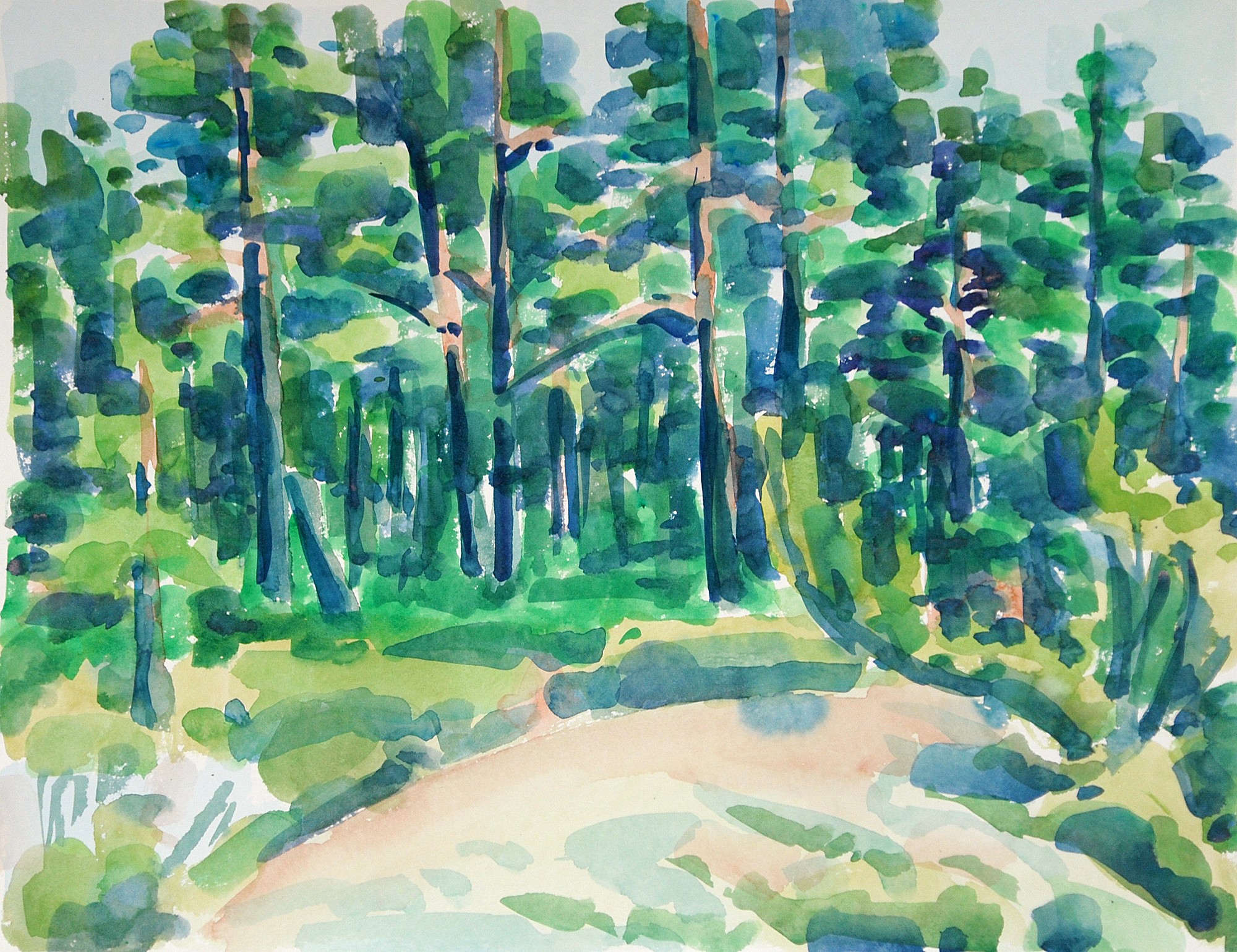 Christoph Leuthold Landschaft, Bilder, Gemälde, Malerei in Acryl und Aquarell: Yttre Bodane, Schweden Kiefernwald, Yttre Bodane, 2014
Aquarell auf Papier
64 x 50 cm