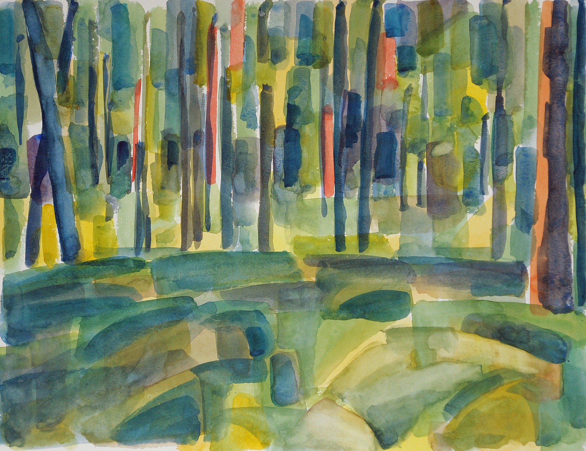 Christoph Leuthold Landschaft, Bilder, Gemälde, Malerei in Acryl und Aquarell: Dalsland, Schweden Tresticklan Nationalpark, 2014
Aquarell auf Papier
64 x 50 cm