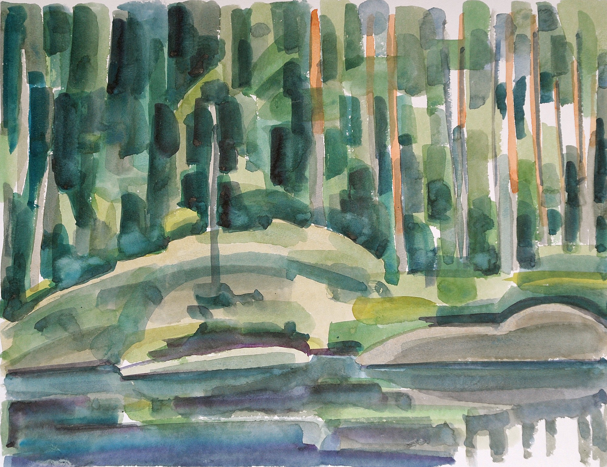 Christoph Leuthold Landschaft, Bilder, Gemälde, Malerei in Acryl und Aquarell: Dalsland, Schweden Tresticklan Nationalpark, 2014
Aquarell auf Papier
64 x 50 cm