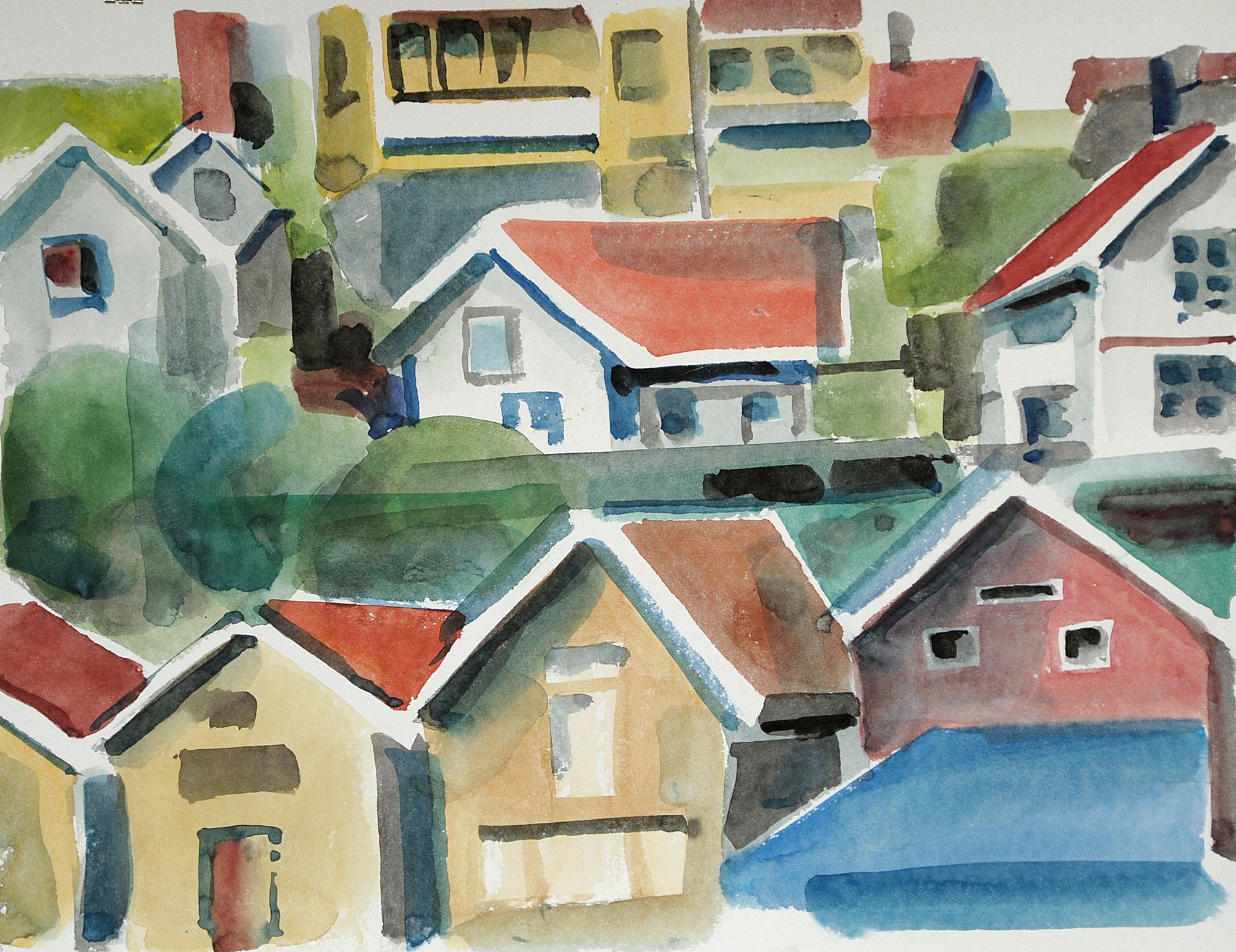 Christoph Leuthold Landschaft, Bilder, Gemälde, Malerei in Acryl und Aquarell: Bohuslän / Jönköpingslän, Schweden Grundsund, Schweden, 2014
Aquarell auf Papier
64 x 50 cm